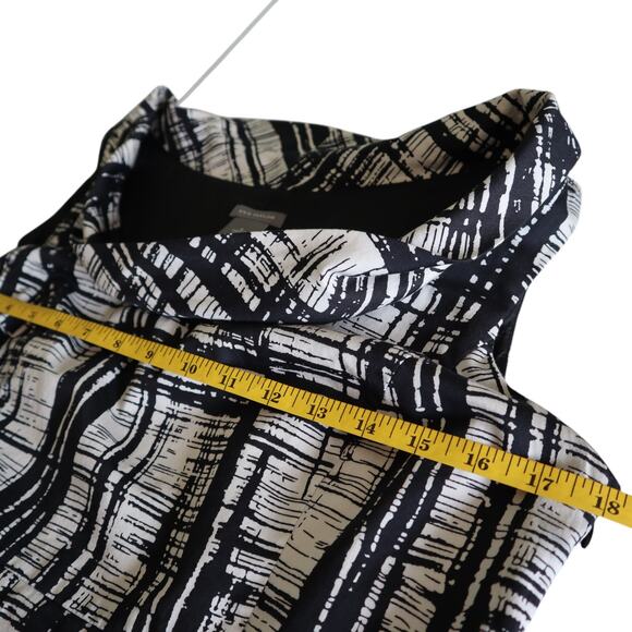 Ann Taylor Womens Cowl Neck Sheath‎ Dress Size 8 Black White Abstract Print Work - Picture 8 of 10